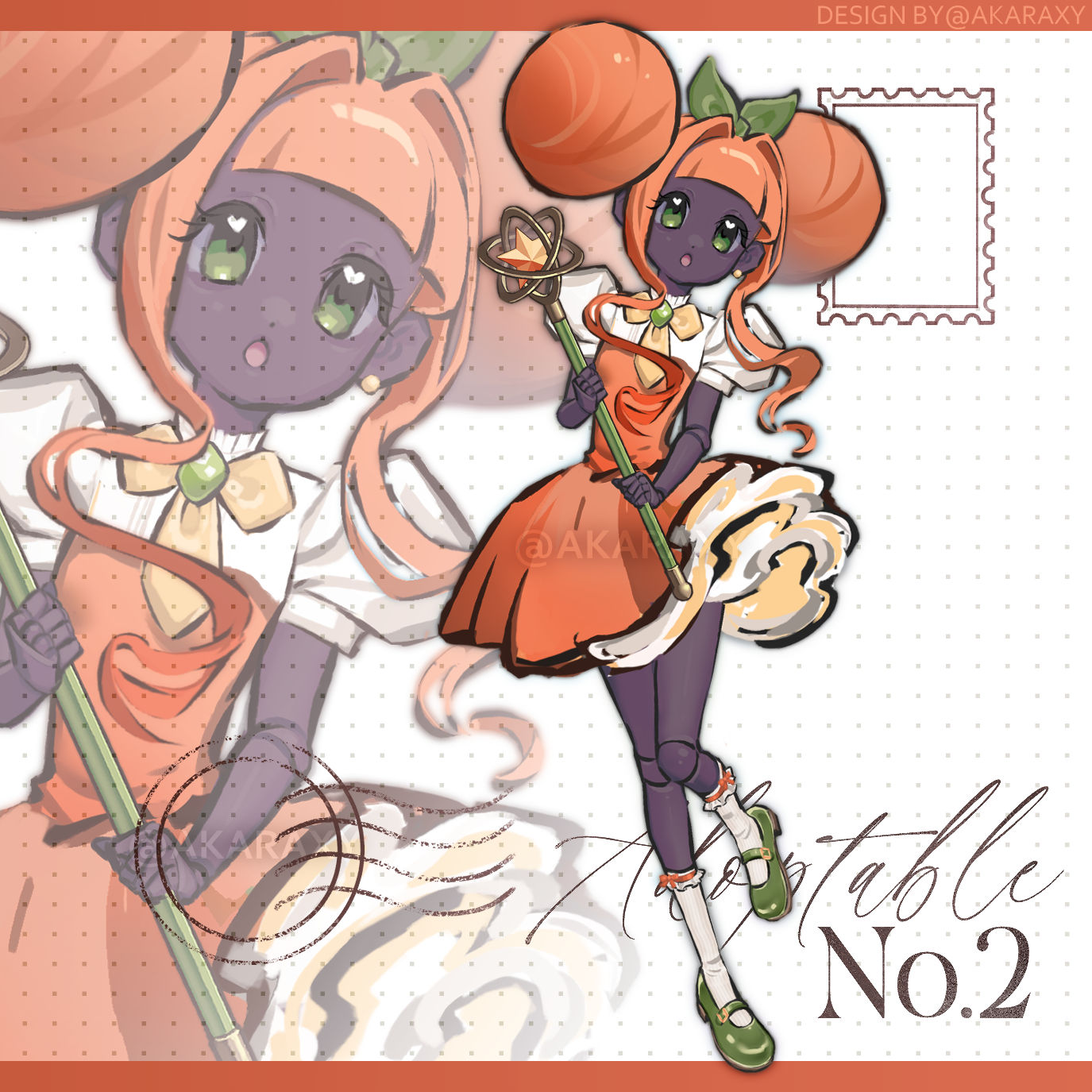 Adoptable Character Design illustration : Mikan Magical Girl